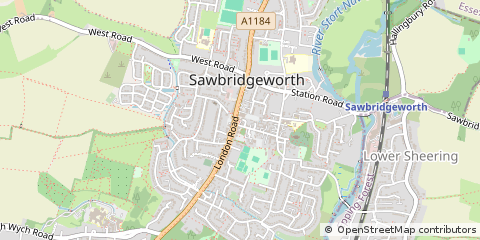 Map of Sawbridgeworth, Hertfordshire