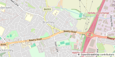 Map of Bramley, Rotherham, South Yorkshire