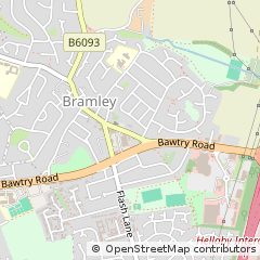Map of Bramley, Rotherham, South Yorkshire