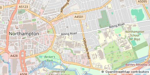 Map of Northampton, Northamptonshire