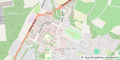 Map of West Malling, Kent