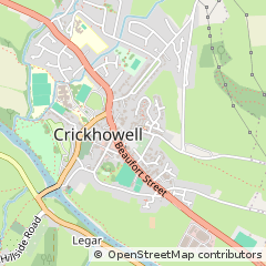 Map of Crickhowell, Powys