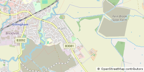 Map of Gillingham, Dorset