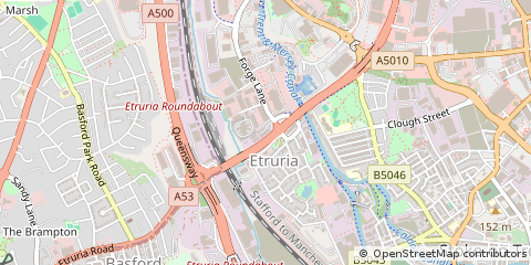 Map of Stoke on Trent, Staffordshire