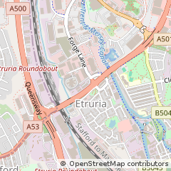 Map of Stoke on Trent, Staffordshire