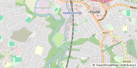Map of Hyde, Cheshire
