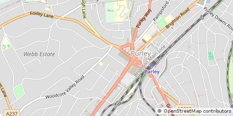 Map of Purley, Surrey