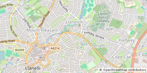Map of Llanelli, Carmarthenshire