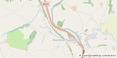 Map of Rushton Spencer, Staffordshire
