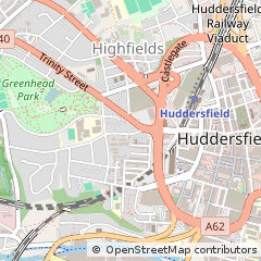 Map of Huddersfield, West Yorkshire