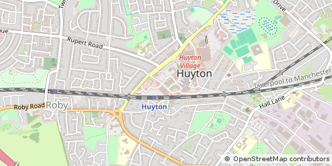 Map of Huyton, Merseyside
