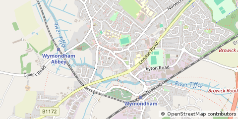Map of Wymondham, Norfolk