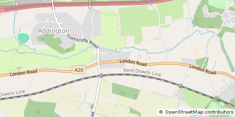 Map of West Malling, Kent