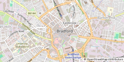 Map of Bradford, West Yorkshire