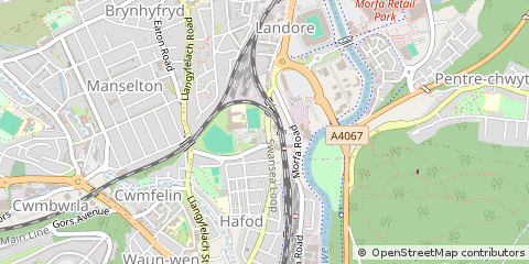 Map of Swansea, West Glamorgan