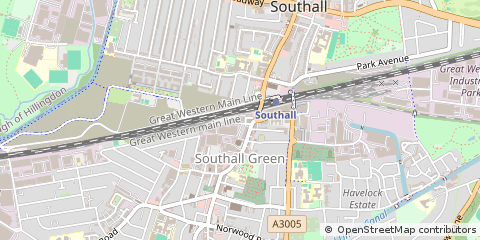 Map of Southall, Middlesex