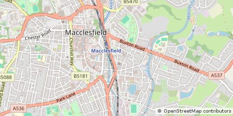 Map of Macclesfield, Cheshire