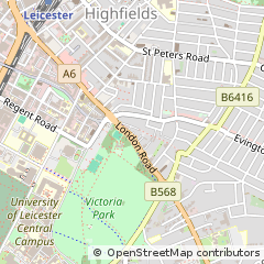 Map of Leicester, Leicestershire