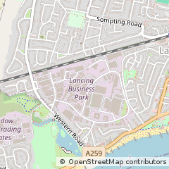 Map of Lancing, West Sussex