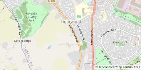 Map of Stoke on Trent, Staffordshire