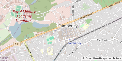 Map of Camberley, Surrey