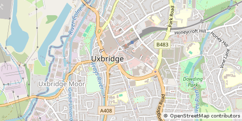 Map of Uxbridge, Berkshire