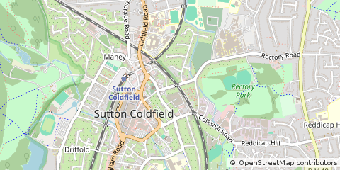 Map of Sutton Coldfield, West Midlands