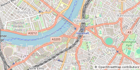 Map of Vauxhall, London