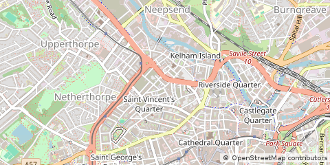 Map of Sheffield, South Yorkshire