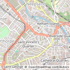 Map of Sheffield, South Yorkshire