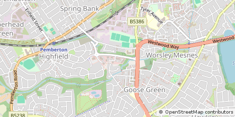 Map of Wigan, Lancs