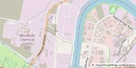 Map of Haverton Hill Road, Cleveland