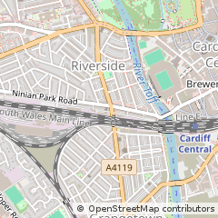 Map of Cardiff, South Glamorgan
