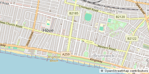 Map of Hove, East Sussex