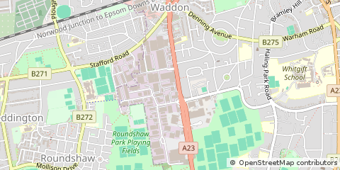 Map of Croydon, Surrey