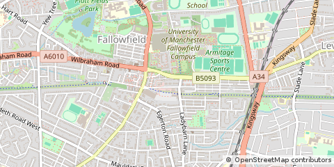 Map of Manchester, Lancashire