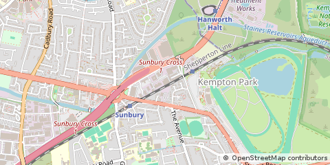 Map of Sunbury on Thames, Middlesex
