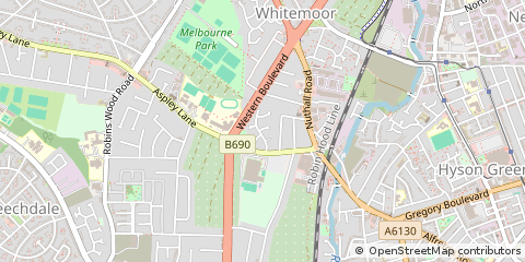 Map of Nottingham, Nottnghamshire
