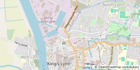 Map of King's Lynn, Norfolk