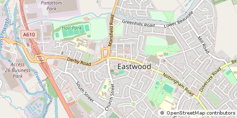 Map of Nottingham, Leicester,