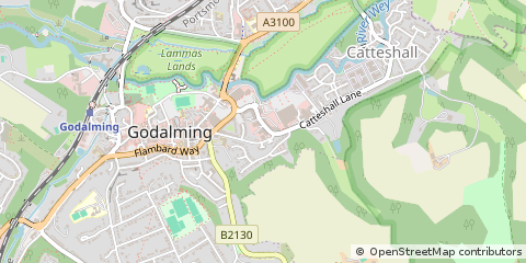 Map of Godalming, Surrey