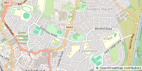 Map of Wakefield, West Yorkshire
