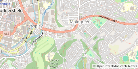 Map of Huddersfield, Yorkshire