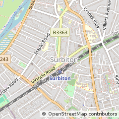 Map of Surbiton, Surrey