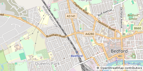 Map of Bedford, Bedfordshire