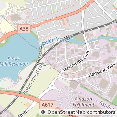 Map of Mansfield, Nottingham