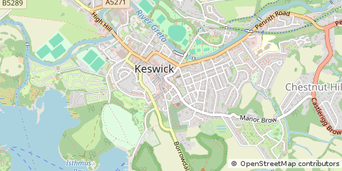 Map of Keswick, Cumbria