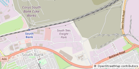 Map of South Bank, Middlesbrough