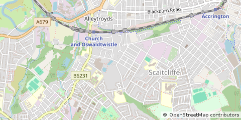 Map of Accrington, Lancashire