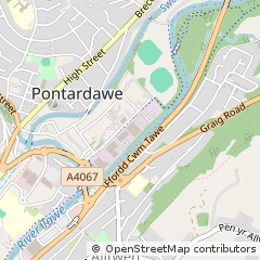 Map of Abergavenny, West Glam